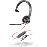 Poly Auriculares monoaurales Blackwire 3310 con certificación Microsoft Teams USB-C + Adaptador USB-C/A