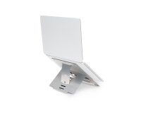 R-Go Tools Support pour ordinateur portable R-Go Riser Flexible, pliable et réglable, ergonomique, aluminium Hylite, argent