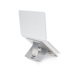 R-Go Tools Support pour ordinateur portable R-Go Riser Flexible, pliable et réglable, ergonomique, aluminium Hylite, argent
