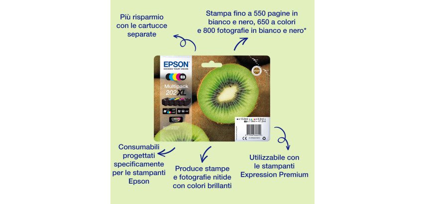 Epson Kiwi Singlepack Black 202XL Claria Premium Ink
