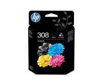 HP 308 originele 2-pack combo zwarte/driekleureninktcartridges