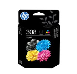 HP 308 2-Pack Black/Tri-color Original Ink Cartridge Combo