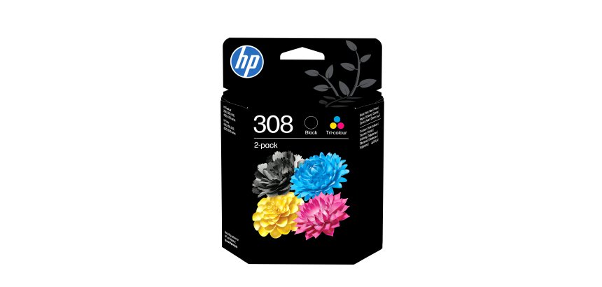 HP 308 originele 2-pack combo zwarte/driekleureninktcartridges