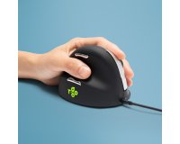 R-Go Tools Souris Ergonomique R-Go HE Break avec logiciel de pause, gaucher, grand (longueur de la main > 185 mm), filaire, noir