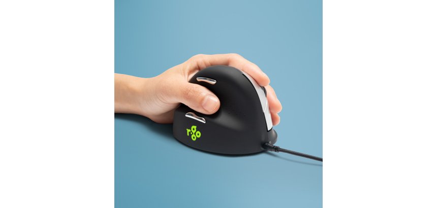 R-Go Tools Souris Ergonomique R-Go HE Break avec logiciel de pause, gaucher, grand (longueur de la main > 185 mm), filaire, noir