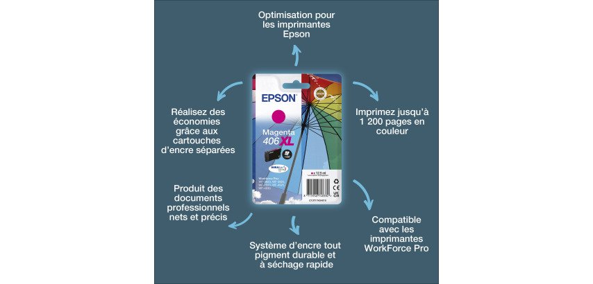 Epson Cartouche d’encre magenta DURABrite Ultra 406XL Parapluie