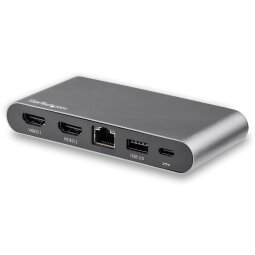 StarTech.com Dock USB C - Station d'Accueil USB-C à Double Écran 4K HDMI - 100 W Power Delivery Pass-through, GbE, 2 USB A - Mini Hub Type C - Adaptateur Multiport pour PC Portable