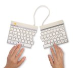 R-Go Tools Clavier ergonomique R-Go Split Break avec logiciel de pause, clavier ergonomique divisé, AZERTY (FR), bluetooth, blanc