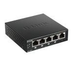 D-Link DGS-1005P Non-géré L2 Gigabit Ethernet (10/100/1000) Connexion Ethernet, supportant l'alimentation via ce port (PoE) Noir