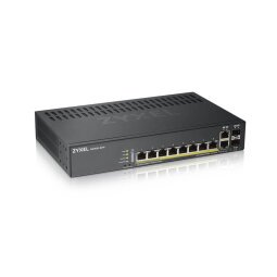 Zyxel GS1920-8HPV2 Géré Gigabit Ethernet (10/100/1000) Connexion Ethernet, supportant l'alimentation via ce port (PoE) Noir