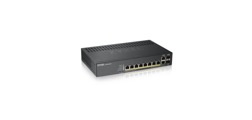 Zyxel GS1920-8HPV2 Géré Gigabit Ethernet (10/100/1000) Connexion Ethernet, supportant l'alimentation via ce port (PoE) Noir