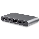 StarTech.com Dock USB-C à double affichage Displayport 4K - Mini Station d'Accueil - Power Delivery Passthrough 100 W - GbE - Hub USB-A 2 Ports - Adaptateur Multiport USB Type C - Câble 1m