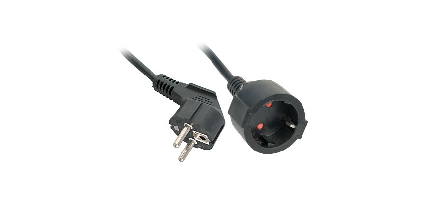 Lindy 30245 power extension 5 m 2 AC outlet(s) Indoor Black