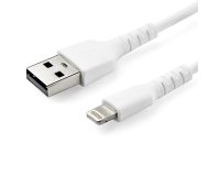 StarTech.com 3 foot (1m) Durable White USB-A to Lightning Cable - Heavy Duty Rugged Aramid Fiber USB Type A to Lightning Charger/Sync Power Cord - Apple MFi Certified iPad/iPhone 12