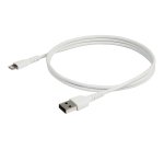 StarTech.com 3 foot (1m) Durable White USB-A to Lightning Cable - Heavy Duty Rugged Aramid Fiber USB Type A to Lightning Charger/Sync Power Cord - Apple MFi Certified iPad/iPhone 12