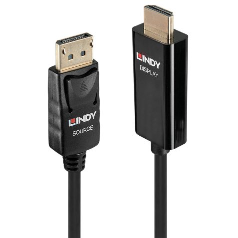 Lindy 40914 câble vidéo et adaptateur 0,5 m HDMI Type A (Standard) DisplayPort Noir