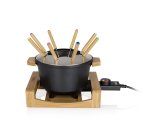 PRINCESS Fondue 173025 Pure noir finitions bambou 1.5L