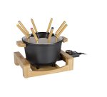 PRINCESS Fondue 173025 Pure noir finitions bambou 1.5L