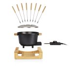 PRINCESS Fondue 173025 Pure noir finitions bambou 1.5L