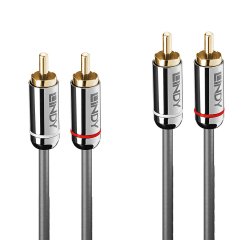 Lindy Câble Audio 2x RCA, Cromo Line, 3m