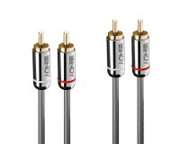 Lindy 35345 cable de audio 1 m 2 x RCA Antracita