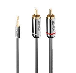 Lindy 35333 cable de audio 1 m 3,5mm 2 x RCA Antracita