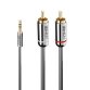 Lindy 35333 cable de audio 1 m 3,5mm 2 x RCA Antracita