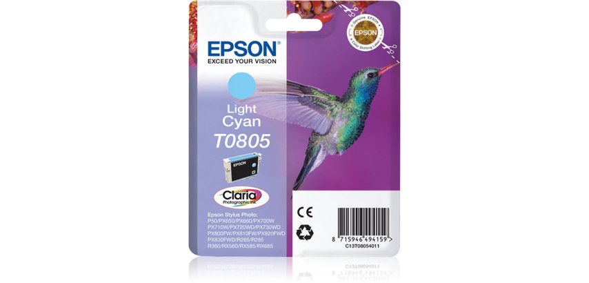 Epson Hummingbird Singlepack Light Cyan T0805 Claria Photographic Ink