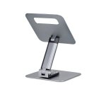 StarTech.com Support Télescopique pour PC Portable, Base Pivotante à 360&deg;, Support Rotatif pour Bureau, Hauteur et Inclinaison Réglables, Poids Max 5kg, Construction en Aluminium, Design Portable
