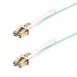 StarTech.com Cable de Fibra Óptica Multimodo LC a LC (UPC) OM4 de 3m - con Pestillos - 50/125µm - Redes de 100G - Resistente a los Dobleces - Low Insertion Loss - LSZH