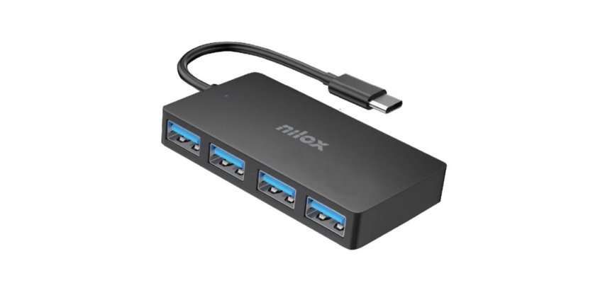 Nilox HUB sobremesa de aluminio con 7 puertos USB 2.0