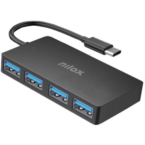 Nilox HUB sobremesa de aluminio con 7 puertos USB 2.0