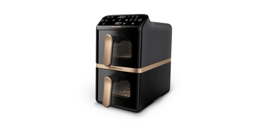 Philips 4000 series Dual Stack Airfryer Vertical Basket 10L Double Stand-alone 2750 W Hot air fryer Black