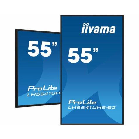 iiyama LH5541UHS-B2 Écran d'affichage dynamique En forme de kiosk 138,7 cm (54.6") LCD 500 cd/m² 4K Ultra HD Noir Intégré dans le processeur 18/7