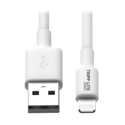 Tripp Lite M100-006-WH Cable de Sincronización y Carga USB A a Lightning, Certificado MFi - Blanco, M/M, USB 2.0, 1.83 m [6 pies]