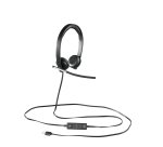 Logitech H650E Auricolare Cablato A Padiglione Ufficio USB tipo A Nero, Argento