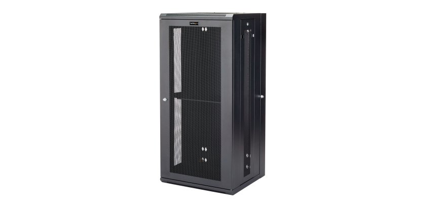 StarTech.com Armadio Rack 19" 26U a Muro - Server Rack 19 pollici a 4 montanti con cerniere - Rack Dati Ventilato con Ripiano 1U e Pannelli Laterali Rimovibili per apparecchiature dati/AV/elettroniche/informatiche