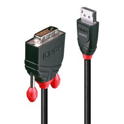 Adaptador de cable de vídeo 1 m DVI-D DisplayPort Negro Lindy 41490