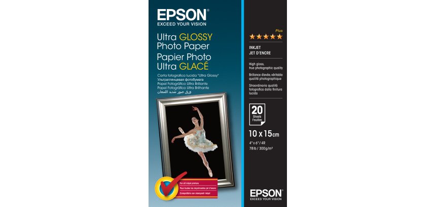Epson Ultra Glossy Photo Paper - 10x15cm - 20 Feuilles
