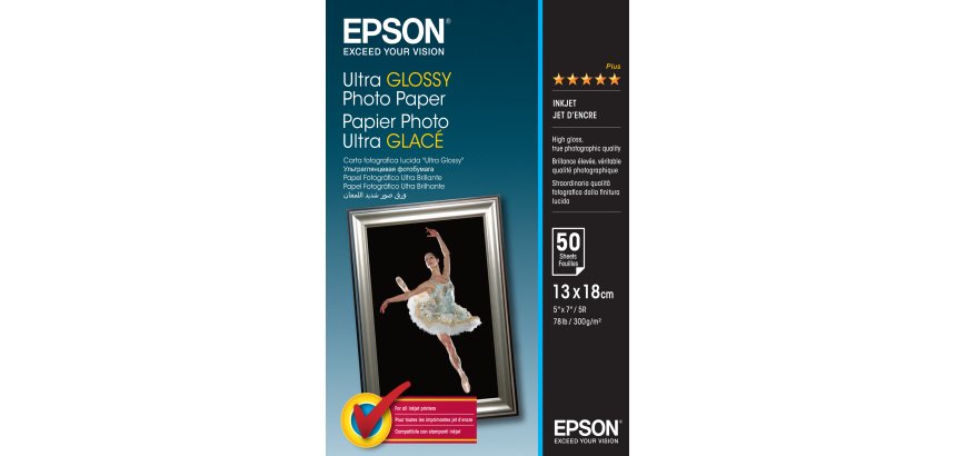 Epson Ultra Glossy Photo Paper - 13x18cm - 50 Feuilles