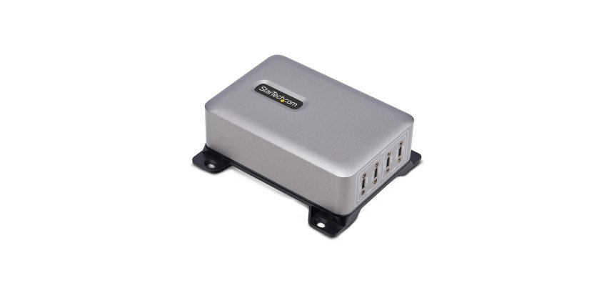 StarTech.com 4-Port Multi-Device USB-C Charger, 240W Total, Single Port 140W EPR, PD 3.1, Screw Locking Ports, Boardrooms, Bracket incl. for Surface Mounting