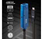 Lindy 43380 cable USB USB 3.2 Gen 1 (3.1 Gen 1) 5 m USB C USB A Negro