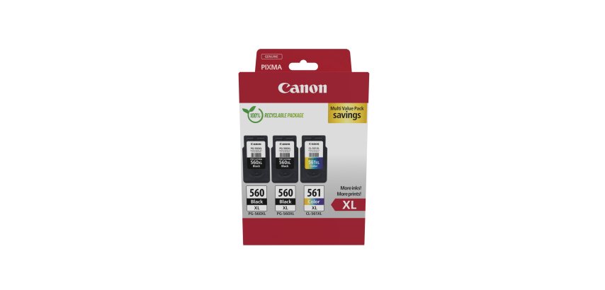 Canon 3712C009 cartucho de tinta 3 pieza(s) Original Alto rendimiento (XL) Negro, Cian, Magenta, Amarillo