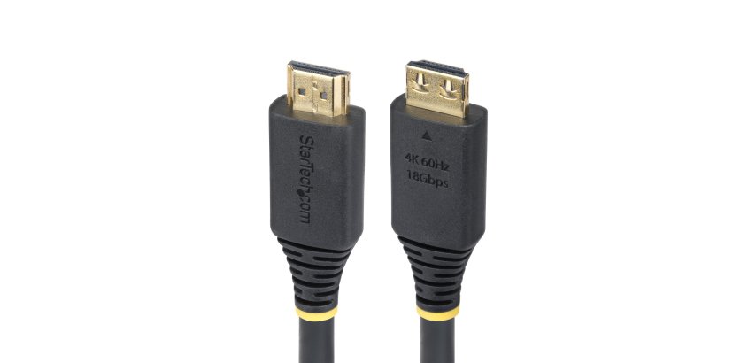 StarTech.com 15ft (4.6m) High Speed HDMI Cable with Gripping Connectors, 4K 60Hz/1440p 144Hz, HDR10/HDCP 2.2/ARC, 18Gbps, UHD HDMI Cord for TV/Monitor/Display, TPE Jacket