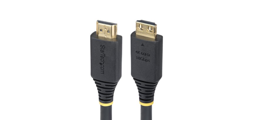 StarTech.com Câble HDMI Haute Vitesse de 5 m avec Connecteurs à Verrouillage, 4K 60 Hz/1440p 144 Hz, HDR10/HDCP 2.2/ARC, 18 Gbps, Câble UHD HDMI pour Téléviseur/Moniteur/Écran, Gaine TPE