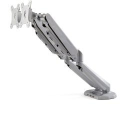 StarTech.com Bras de Bureau à Double Écrans avec USB et Audio, Support de Bureau VESA pour Écrans jusqu'à 32" (8kg), Bras Ergonomique pour Double Écrans à Mouvement Complet - Argent