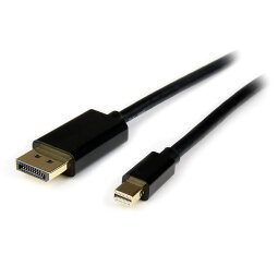 Cable de 4m Adaptador de Mini DisplayPort Macho a DisplayPort Macho- Negro