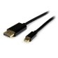 Cable de 4m Adaptador de Mini DisplayPort Macho a DisplayPort Macho- Negro