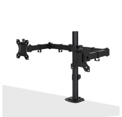 Lindy Support d'écran double fixe et ajustable - Noir