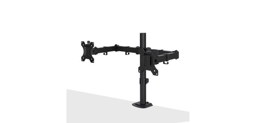 Lindy Support d'écran double fixe et ajustable - Noir